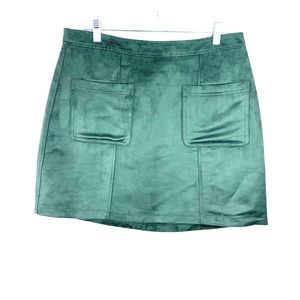 NWT emerald green velvet skirt